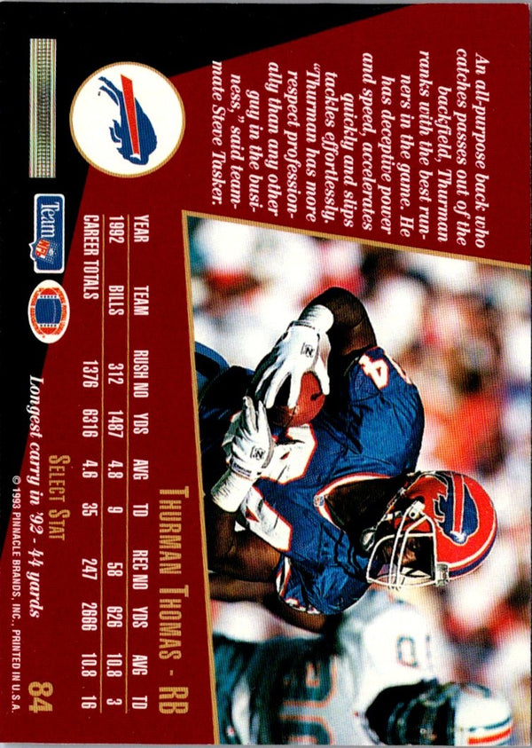 1992 Pinnacle Thurman Thomas #22