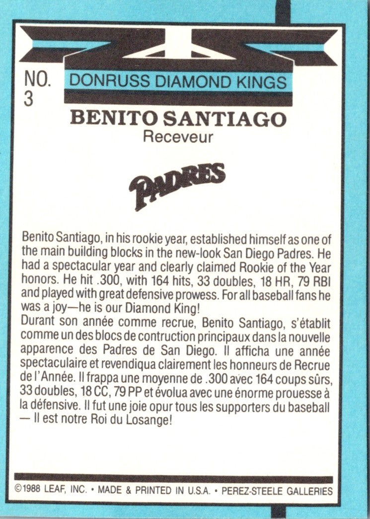 1988 Leaf Benito Santiago