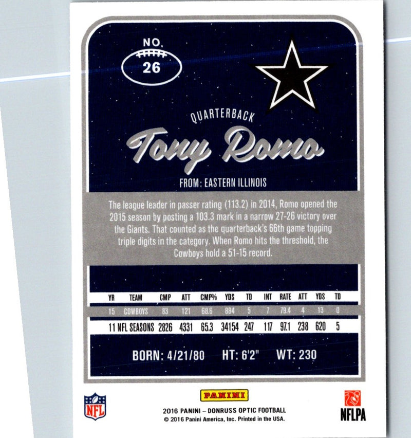 2016 Donruss Optic Tony Romo