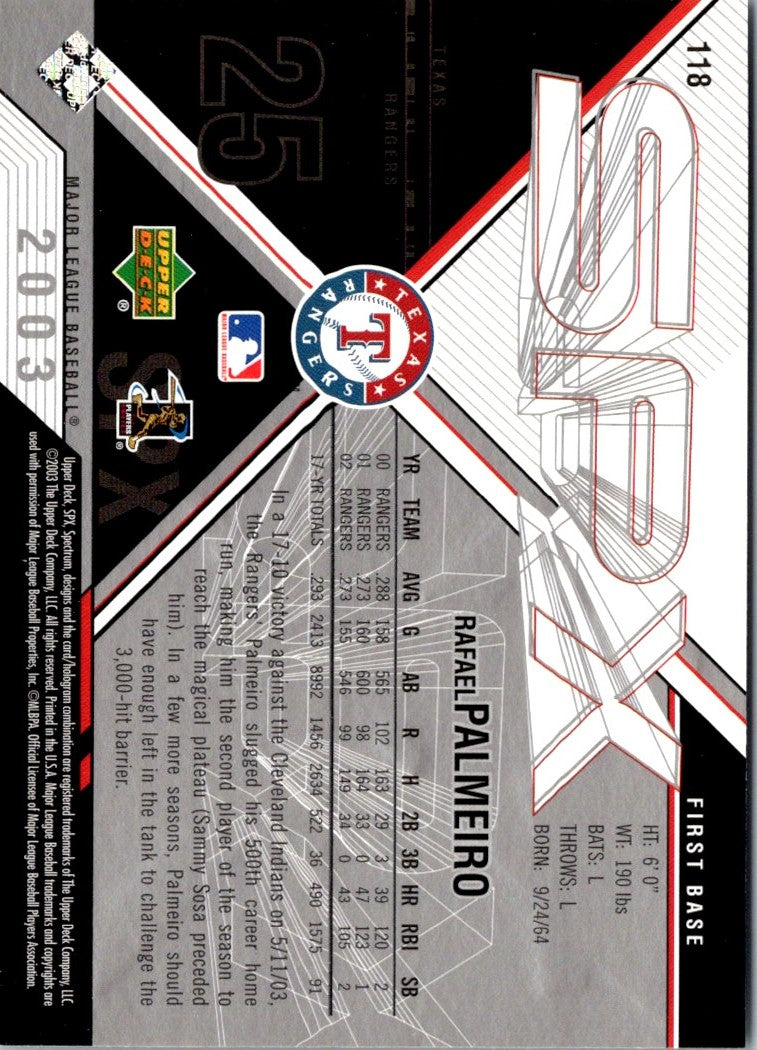 2003 SPx Rafael Palmeiro