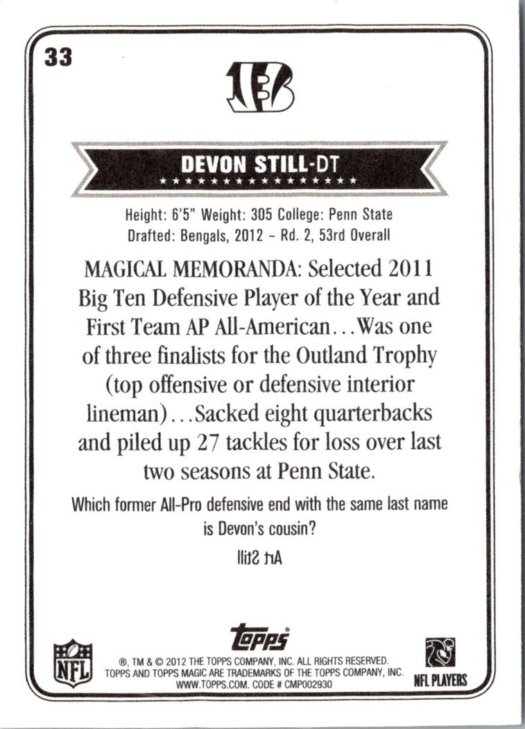 2012 Topps Magic Devon Still