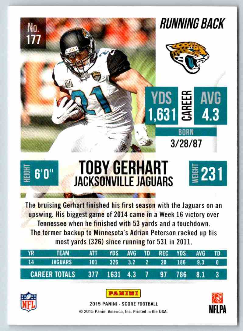 2015 Score Toby Gerhart