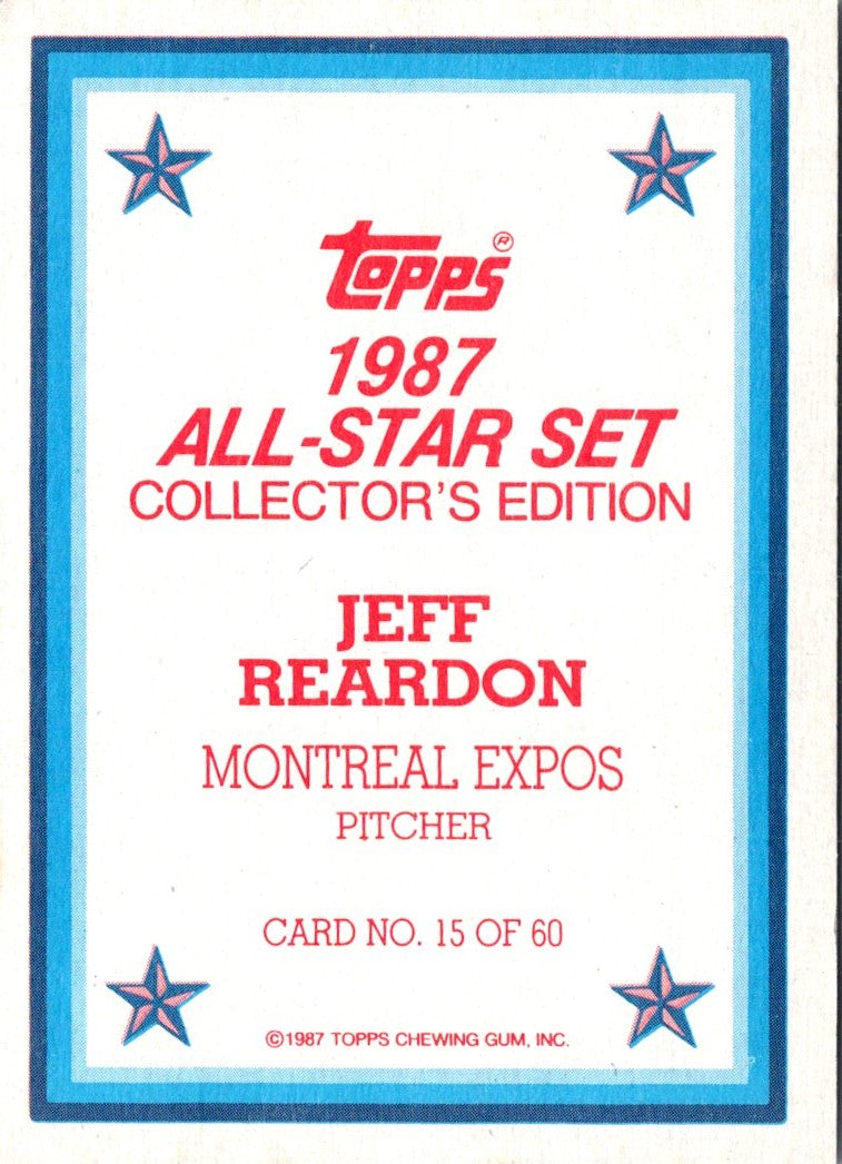 1987 Topps Glossy Send-Ins Jeff Reardon