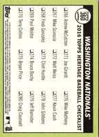 2016 Topps Heritage Washington Nationals #360