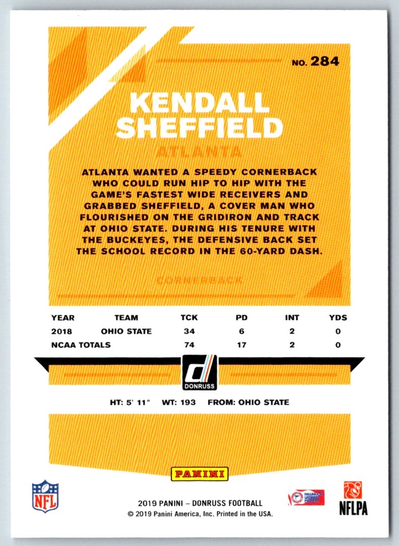 2019 Donruss Kendall Sheffield