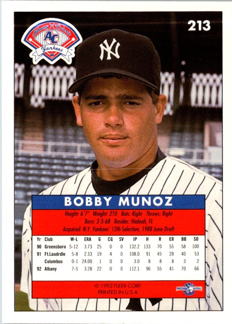 1992 Fleer Excel Bobby Munoz