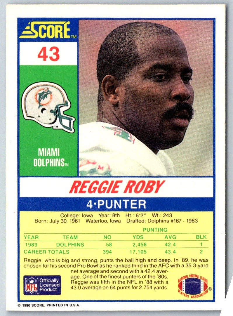 1990 Score Reggie Roby