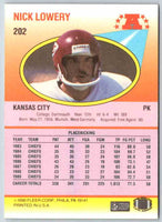 1990 Fleer Nick Lowery #202
