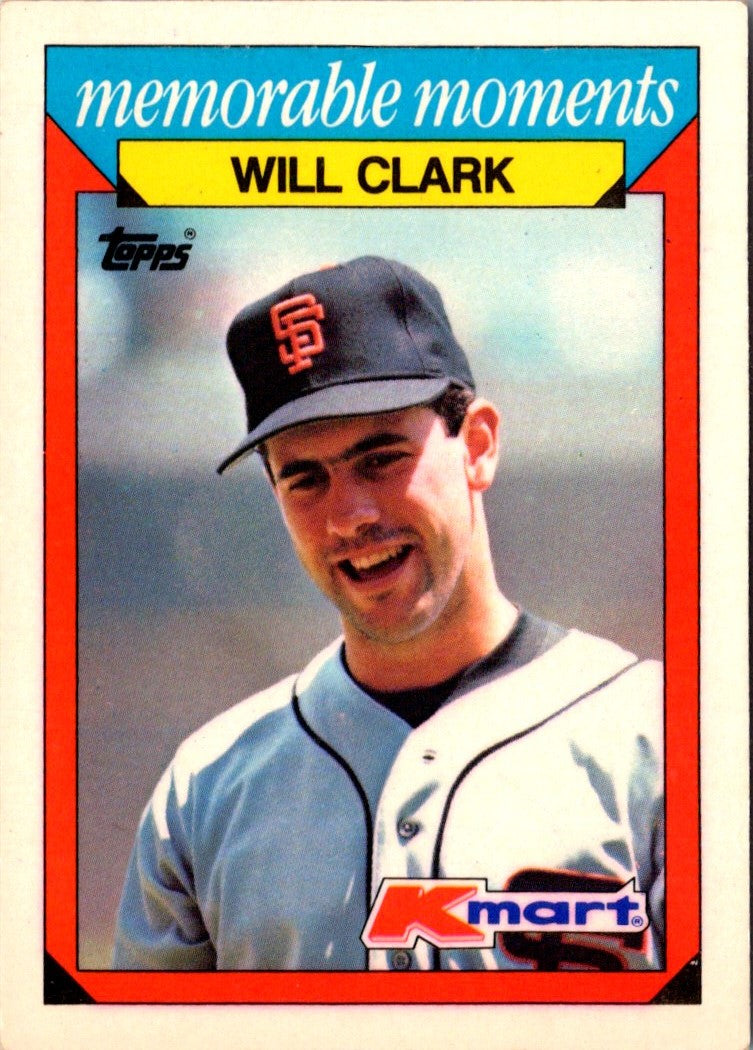 1988 Topps Kmart Memorable Moments Will Clark