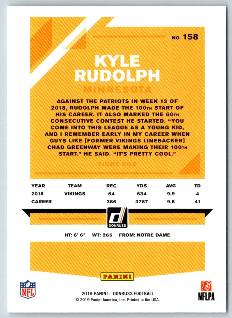 2019 Donruss Kyle Rudolph