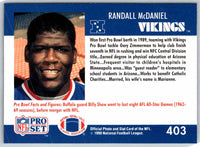 1990 Proset Randall McDaniel #403