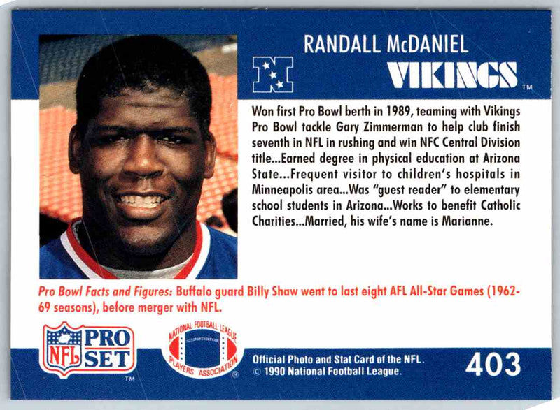 1990 Proset Randall McDaniel