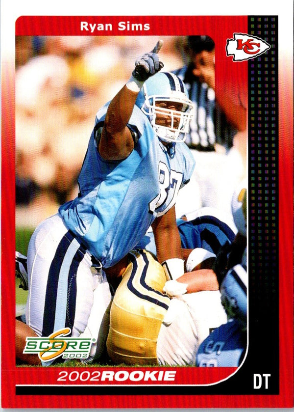 2002 Score Ryan Sims #306 Rookie