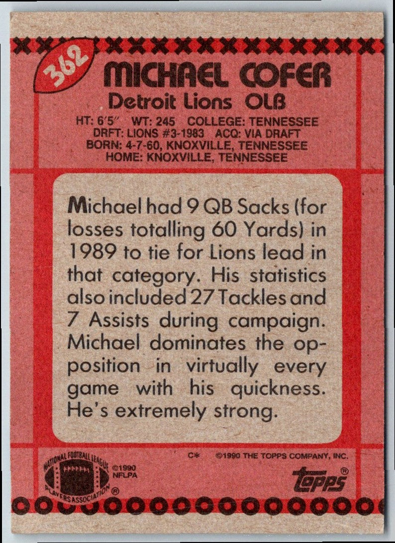 1990 Topps Michael Cofer
