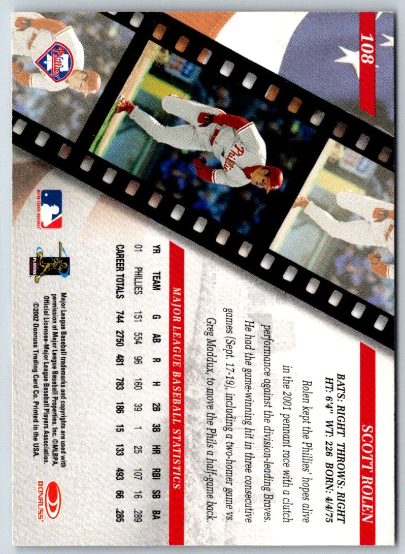 2002 Donruss Studio Scott Rolen