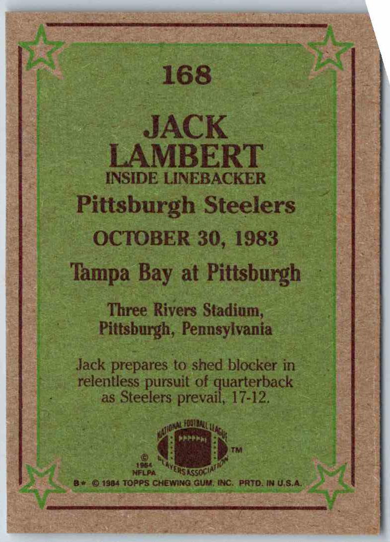 1985 Topps Jack Lambert