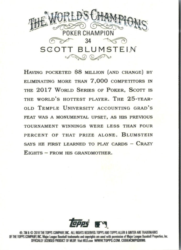 2018 Topps Allen & Ginter Scott Blumstein