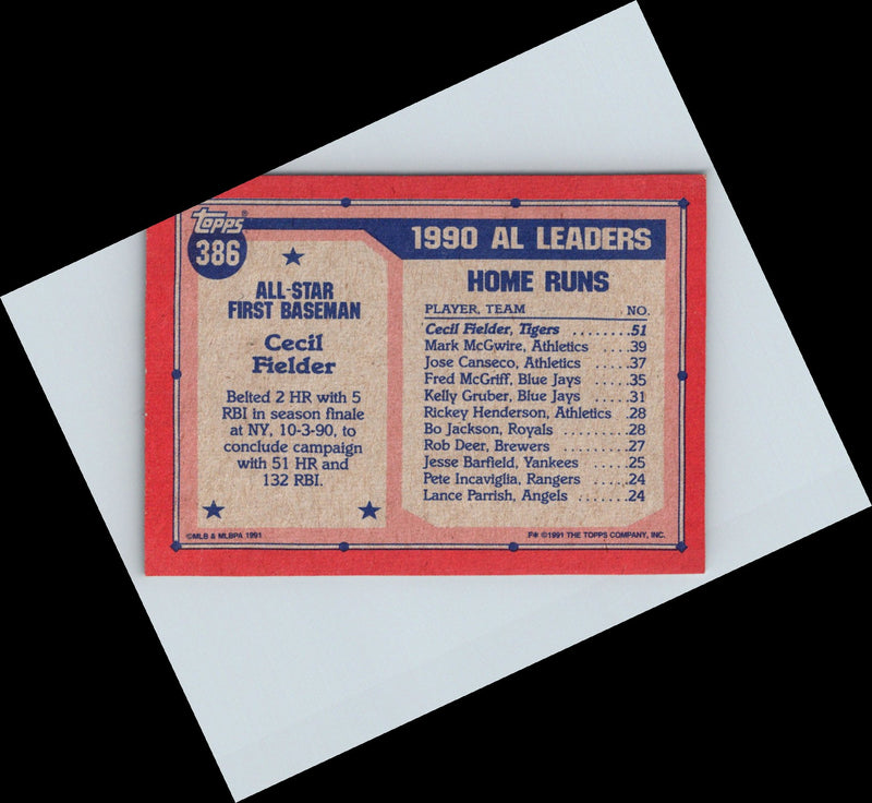 1991 Topps Cecil Fielder