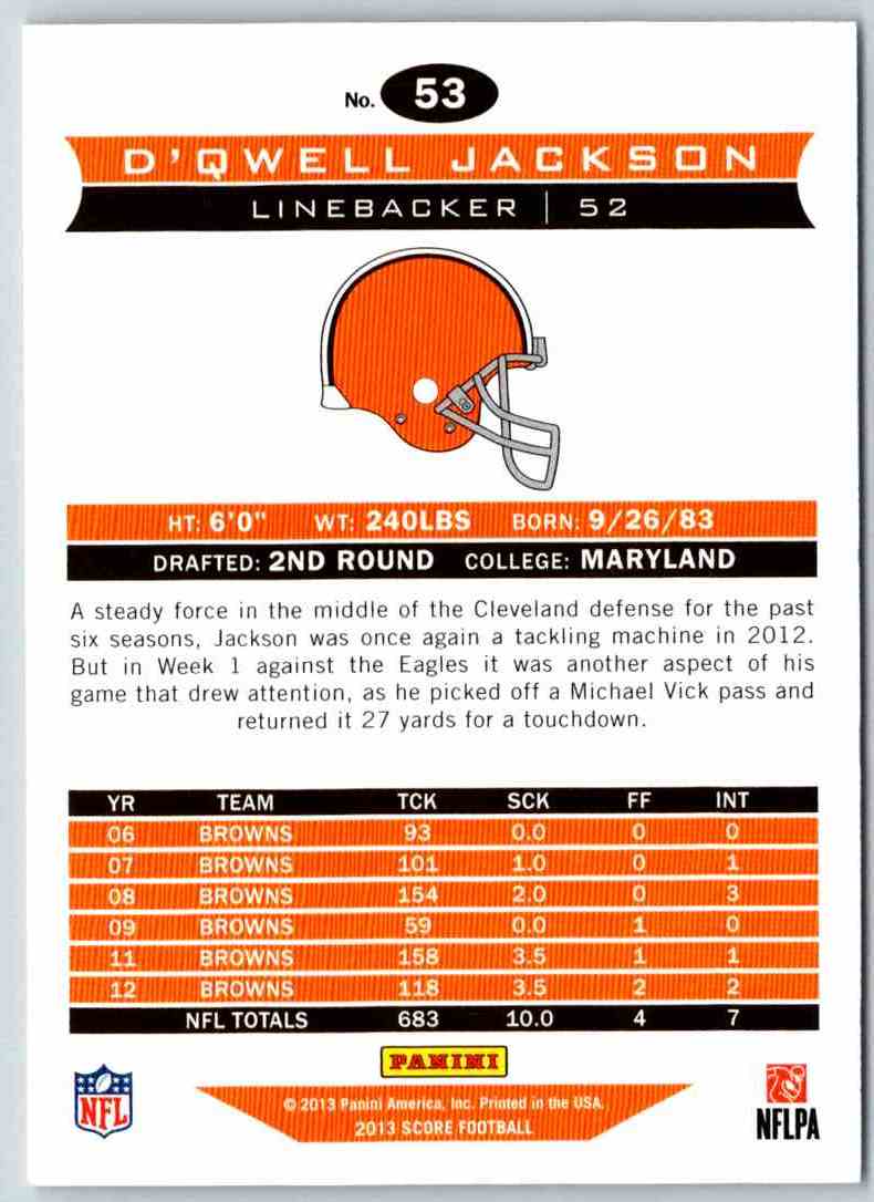 2013 Score D'Qwell Jackson