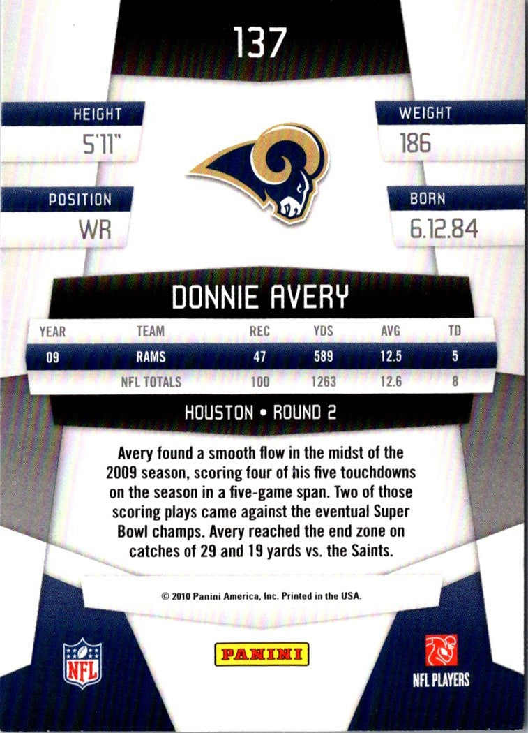 2010 Panini Certified Donnie Avery