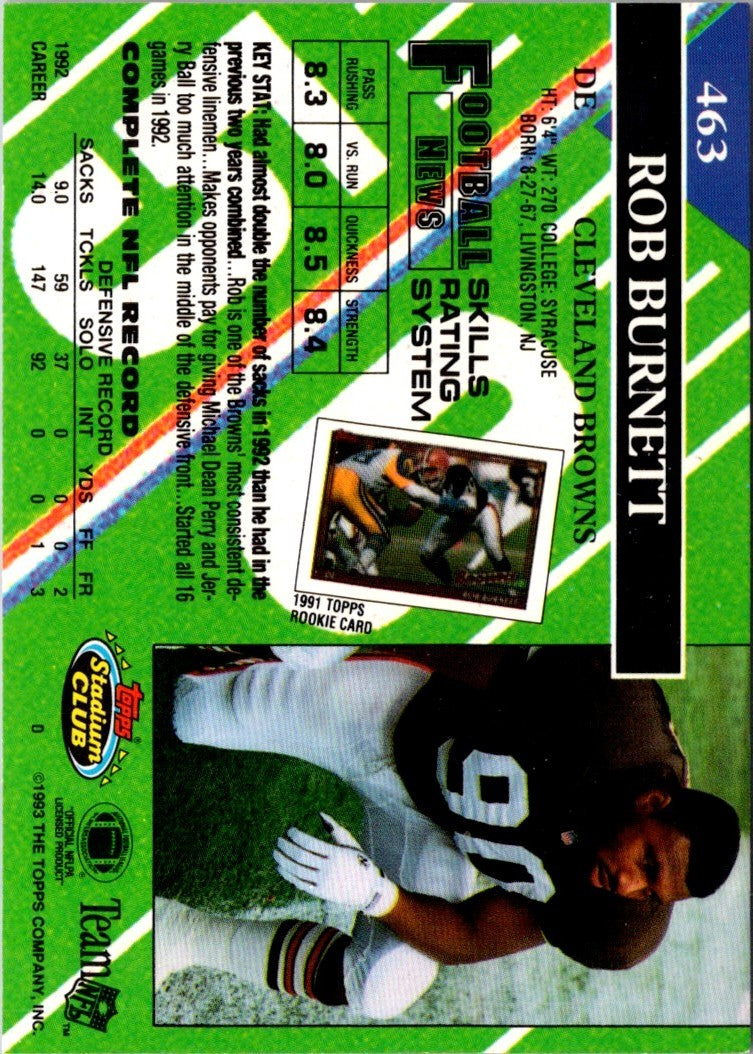 1993 Stadium Club Super Teams Bowl Rob Burnett