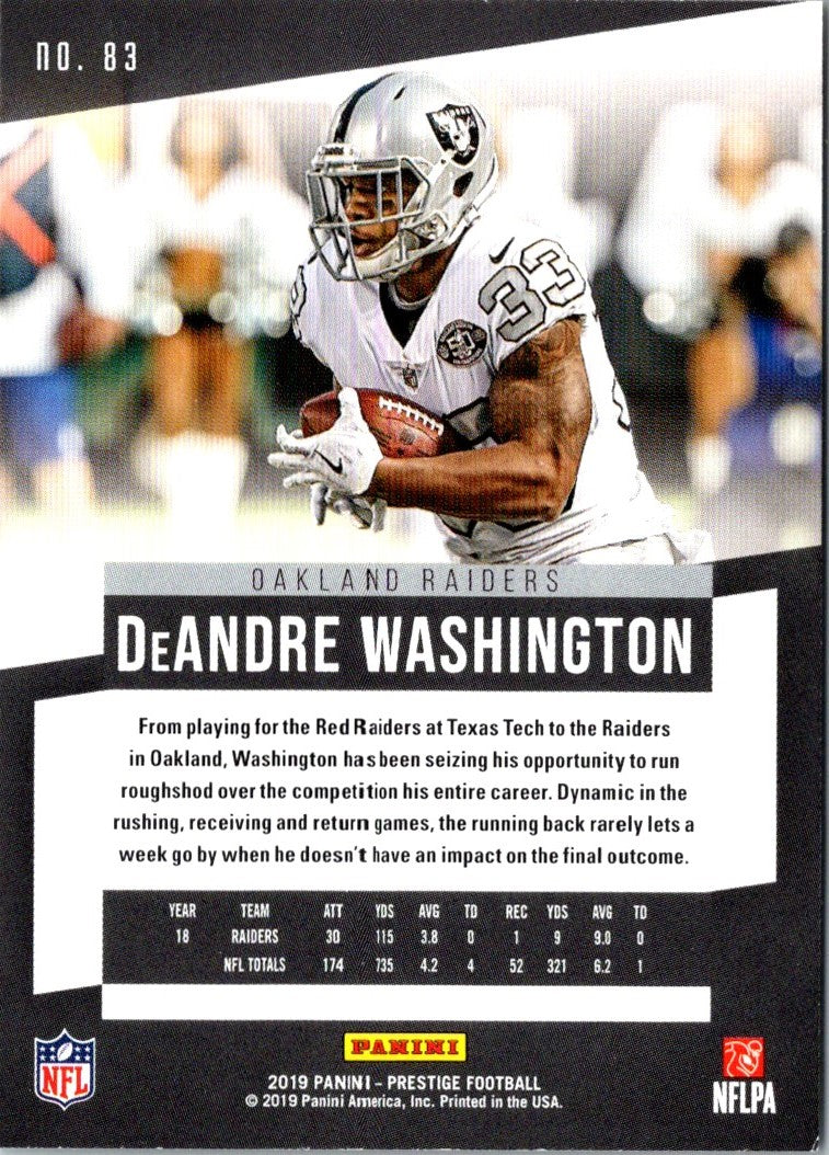 2019 Panini Prestige DeAndre Washington