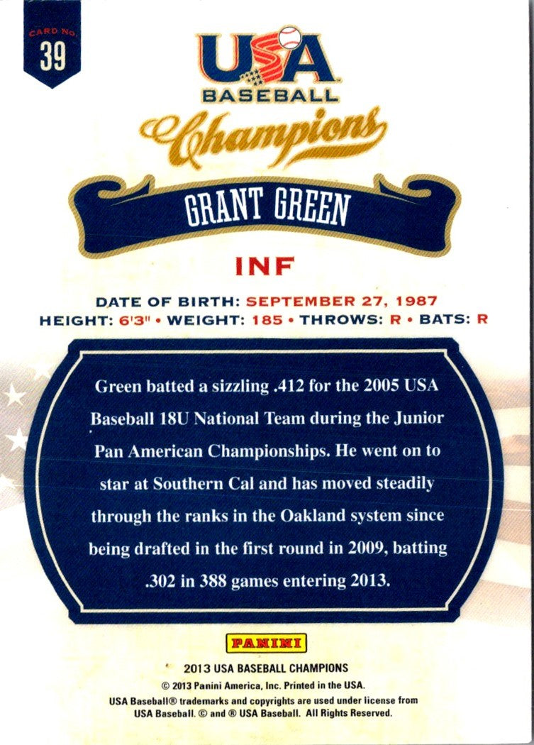 2013 Panini USA Champions Grant Green