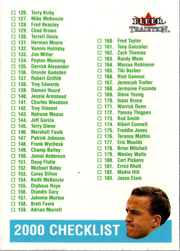 2000 Fleer Tradition Peyton Manning #398