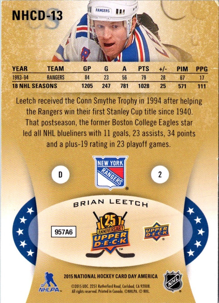 2014 Upper Deck National Hockey Card Day USA Brian Leetch