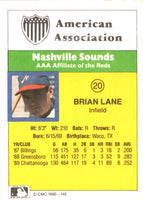 1990 CMC Nashville Sounds Brian Lane #20