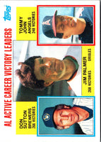 1984 Topps AL Active Career Victory Leaders - Jim Palmer/Don Sutton/Tommy John ACL #715
