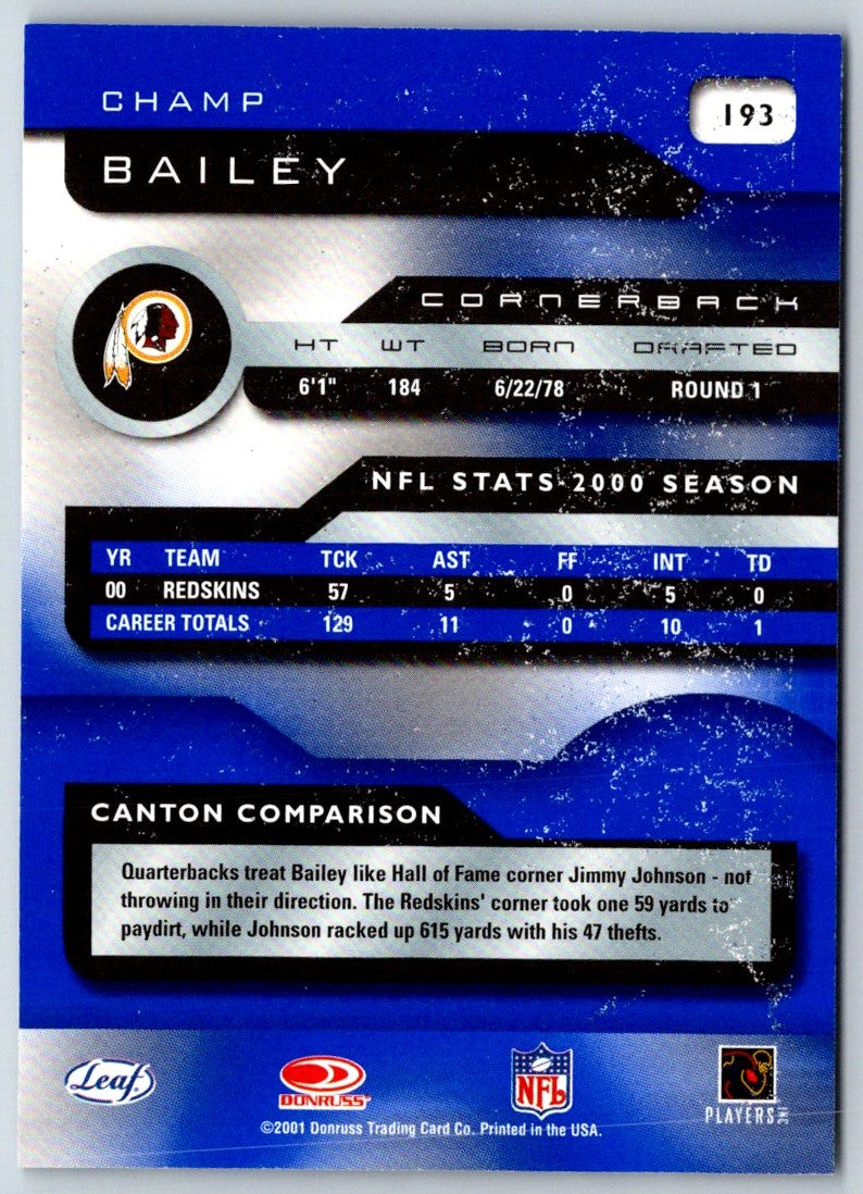 2001 Quantum Leaf Champ Bailey