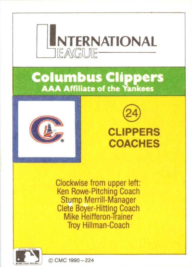 1990 CMC Ken Rowe/Stump Merrill/Clete Boyer/Mike Heifferon/Trey Hillman