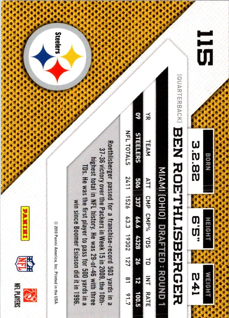 2010 Panini Rookies & Stars Ben Roethlisberger