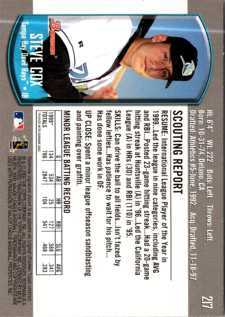 2000 Bowman Steve Cox