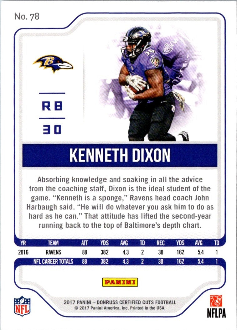 2017 Donruss Certified Cuts Kenneth Dixon