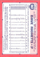 1991 Topps Traded Dave Righetti