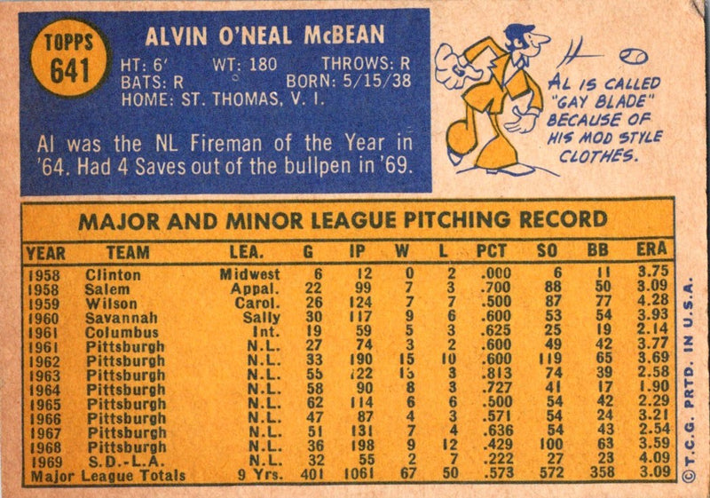 1970 Topps Al McBean