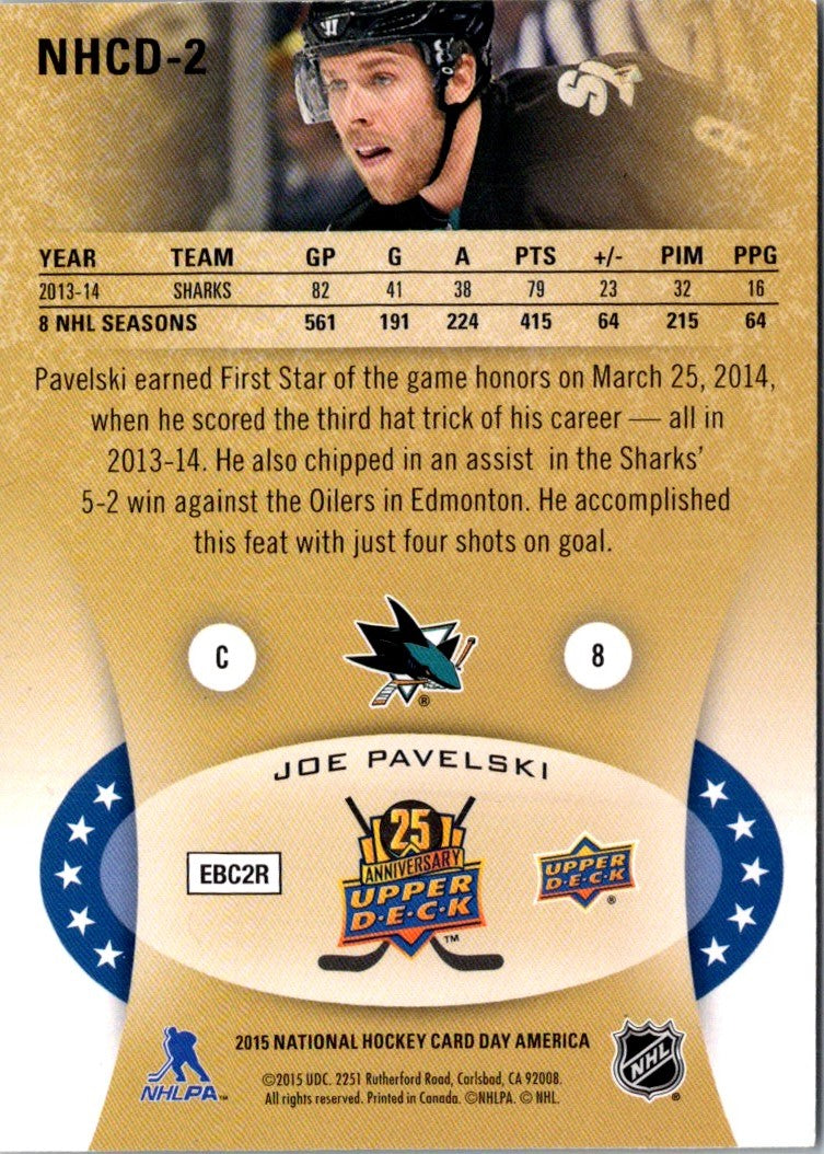 2014 Upper Deck National Hockey Card Day USA Joe Pavelski