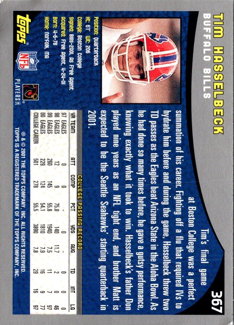 2001 Topps Tim Hasselbeck