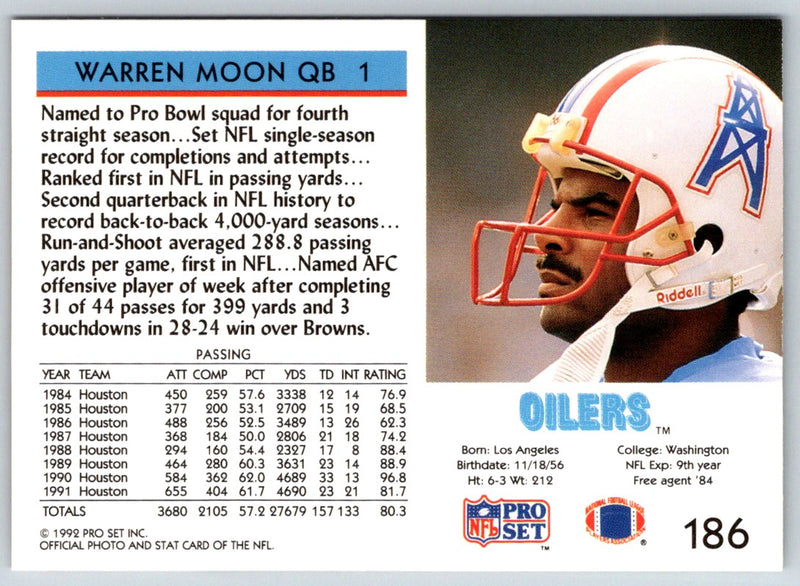 1992 Pro Set Warren Moon