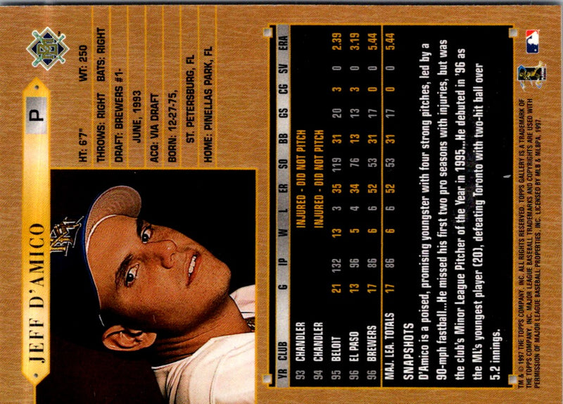 1997 Topps Gallery Jeff D'Amico