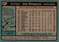 1980 Topps Joe Simpson #637