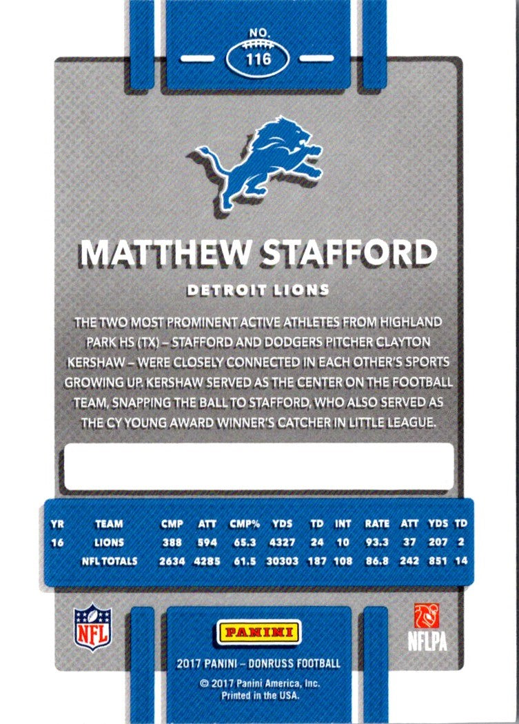 2017 Donruss Matthew Stafford