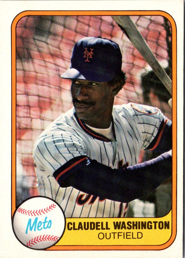 1981 Fleer Claudell Washington #329