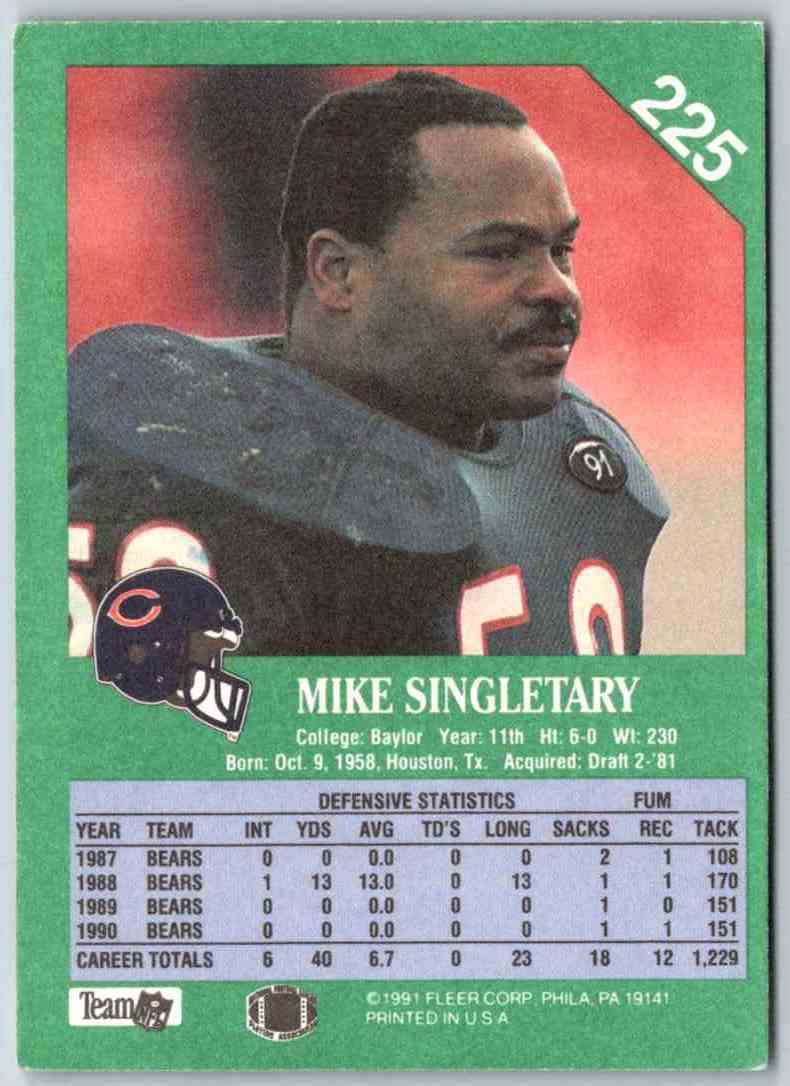 1991 Fleer Ultra Mike Singletary