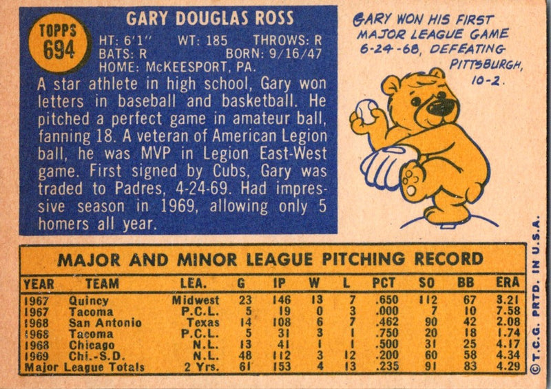 1970 Topps Gary Ross