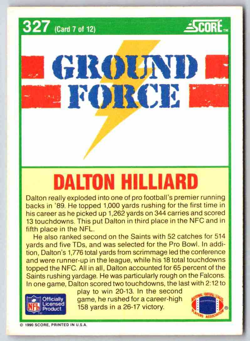 1990 Score Dalton Hilliard