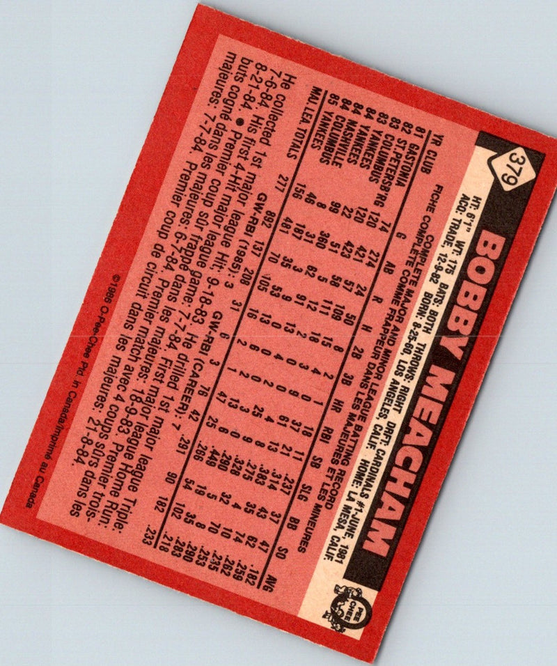 1986 O-Pee-Chee Bobby Meacham