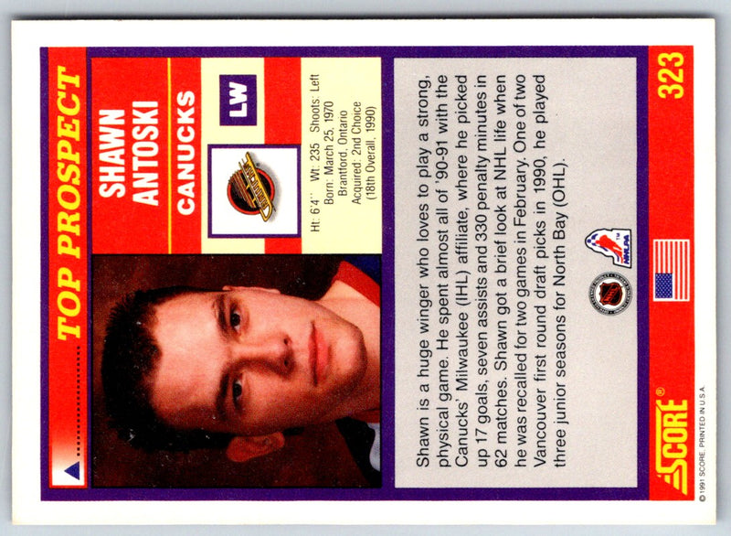 1991 Score Canadian English Shawn Antoski